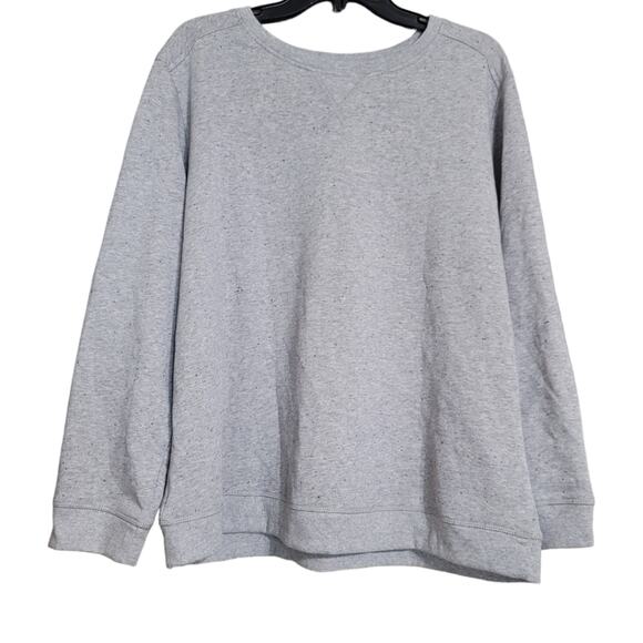 Karen Scott Sport Grey Black Cozy Fleece Crewneck Sweatshirt 0X - Picture 9 of 9